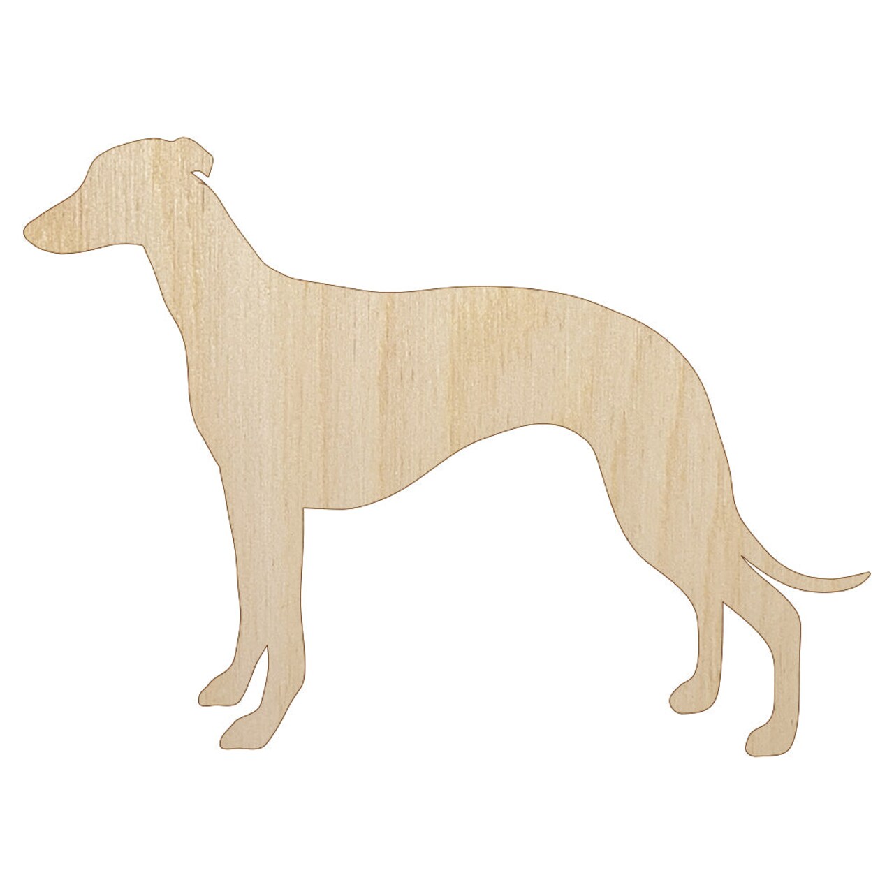 Whippet Dog Solid Unfinished Wood Shape Piece Cutout for DIY Craft Projects